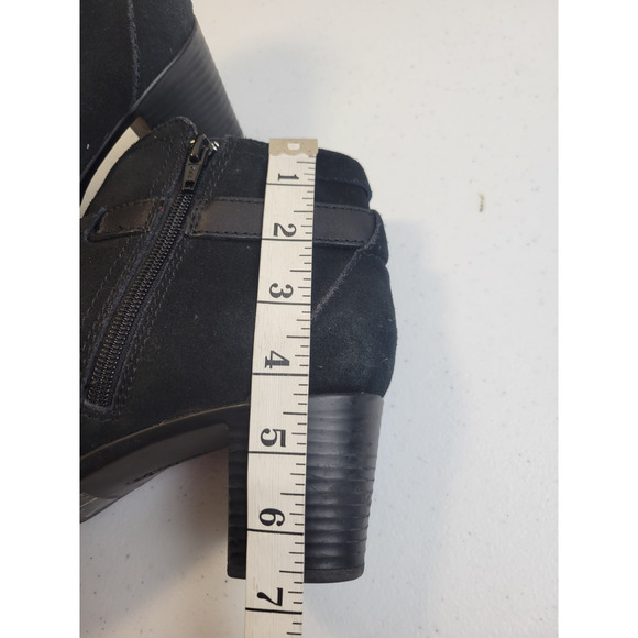 Clarks Black Ankle Boots with Buckle Detail - Picture 4 of 9